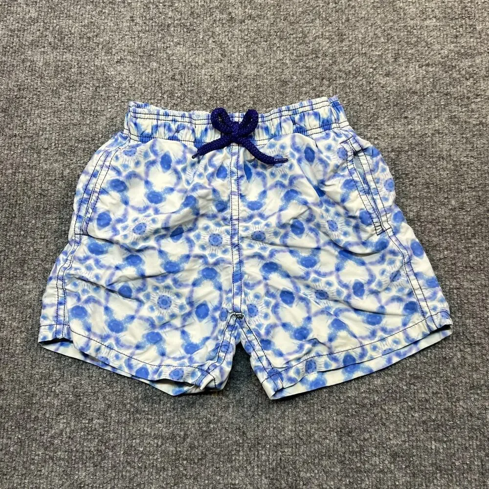 Vilebrequin Swim Shorts Boys 6 Blue Tie Dye Mesh Lined Elastic Waist Trunks